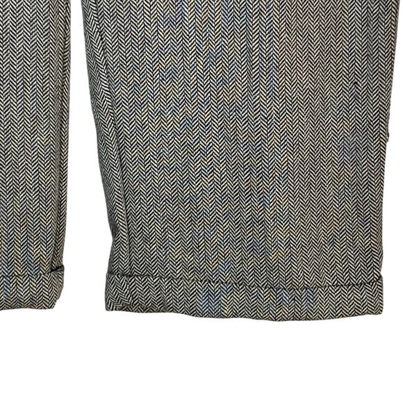 George ME Y2K Black Ivory Herringbone High Rise Cuffed Cropped Trousers Size 18 - Picture 4 of 7